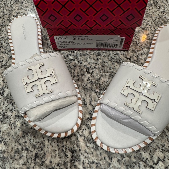 NIB Tory Burch everly slide optic white - Picture 5 of 6
